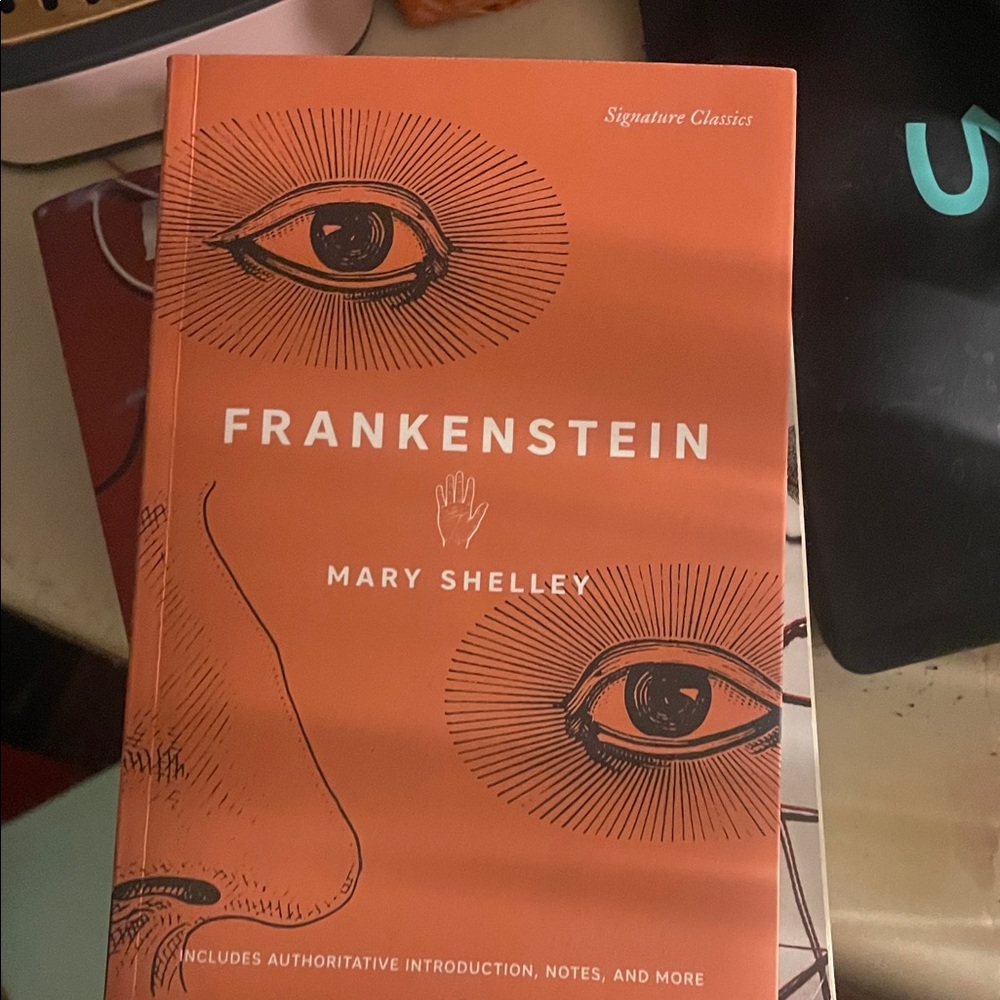 Orange Frankenstein Book by Mary Shelley